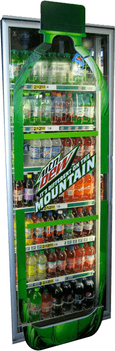 Mountain Dew retail signage