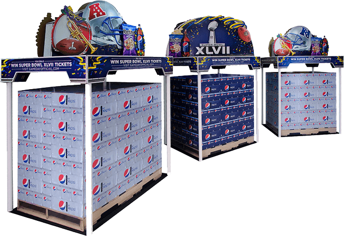 Pepsi Super Bowl retail signage