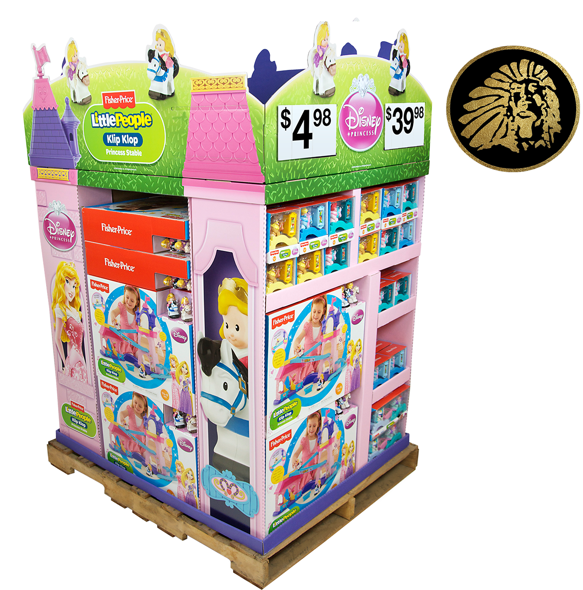 award winning toy pallet display