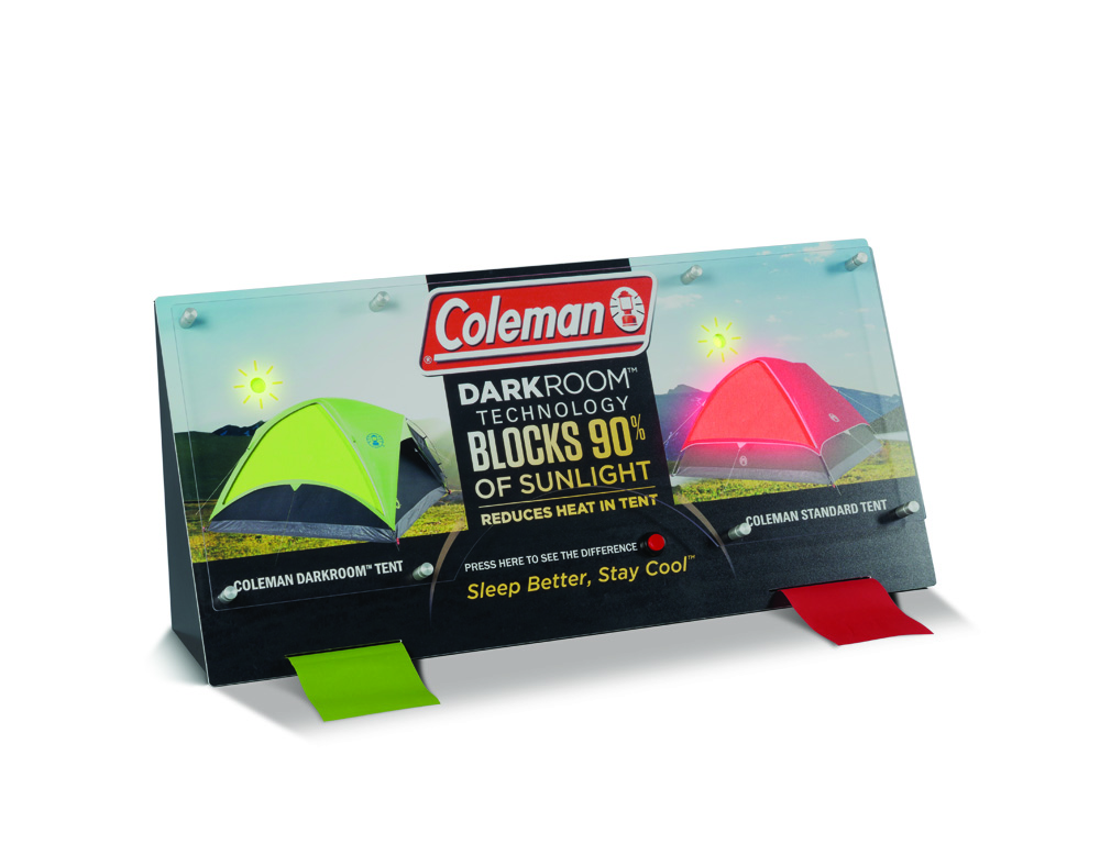 <h4>Coleman Dark Room Tent Display</h4>
