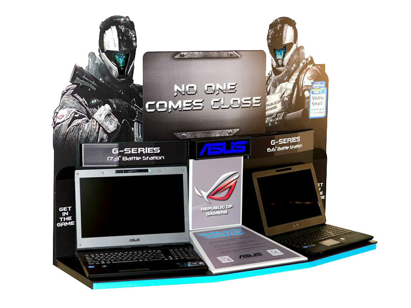 Interactive display stand for laptops