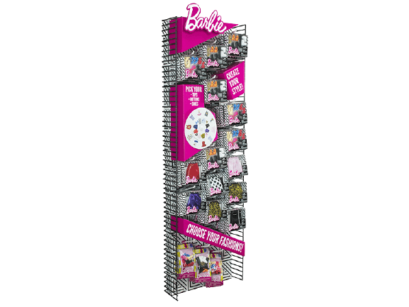 Barbie fashions display