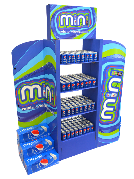 Pepsi Mini Can Butterfly Floor Merchandiser