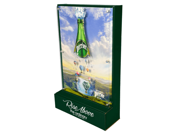 Unique product signage for Perrier beverages