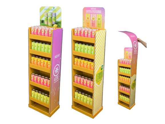 colorful multi-tiered beverage display