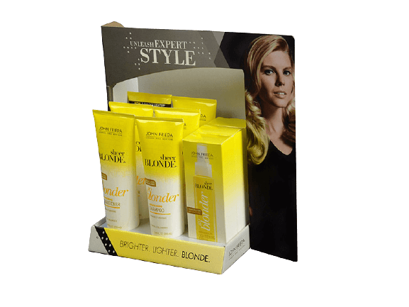 Sheer Blond Studio hair product retail display
