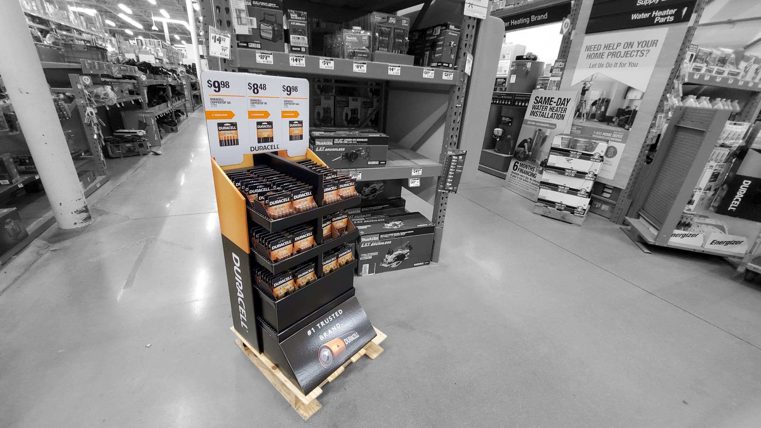 Duracell Temp at Home Depot display