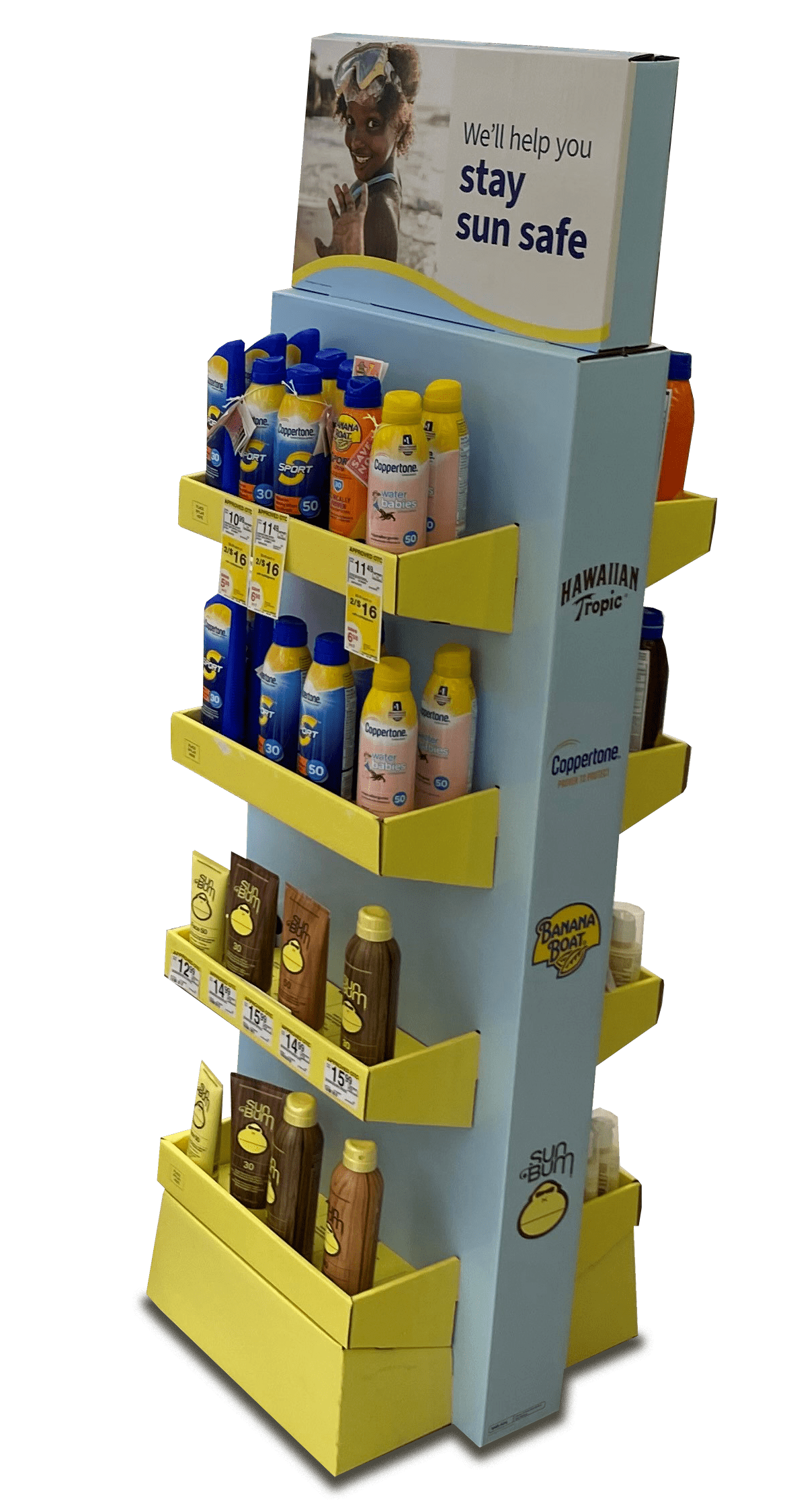 Sunscreen product display