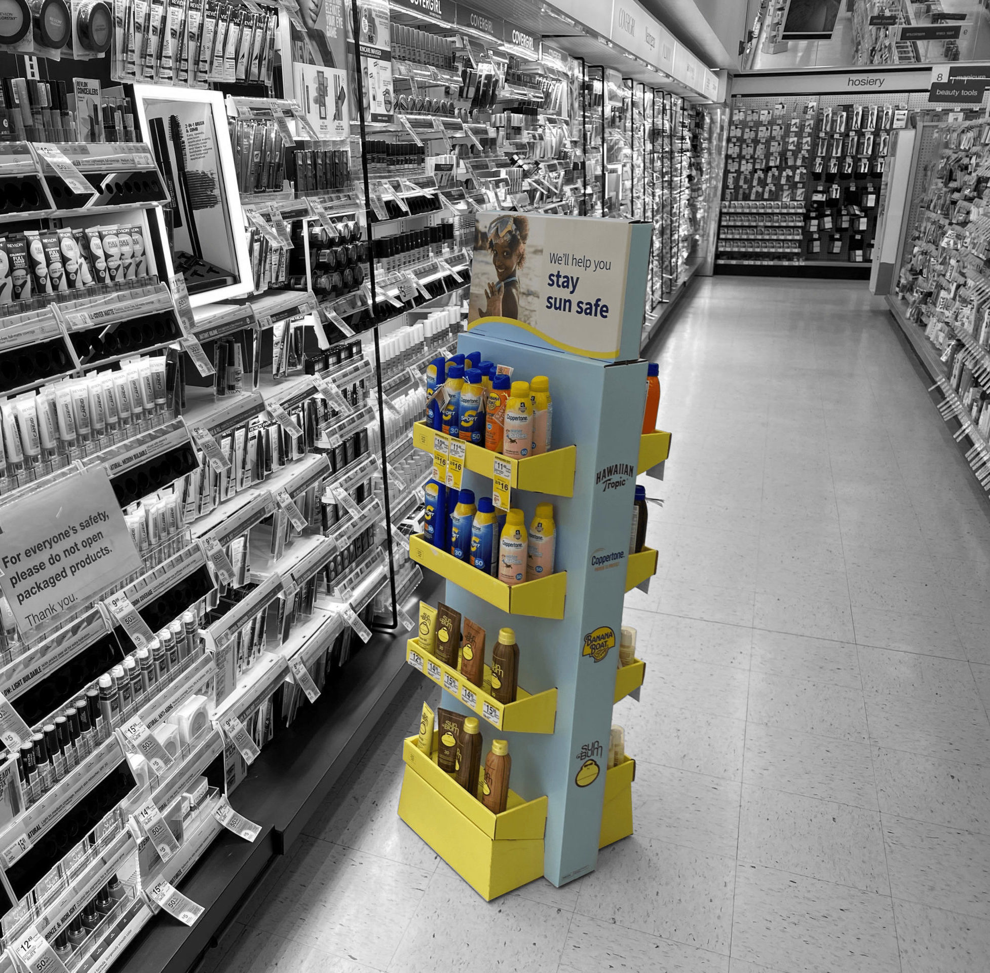 Custom convenience store cardboard floor display stand