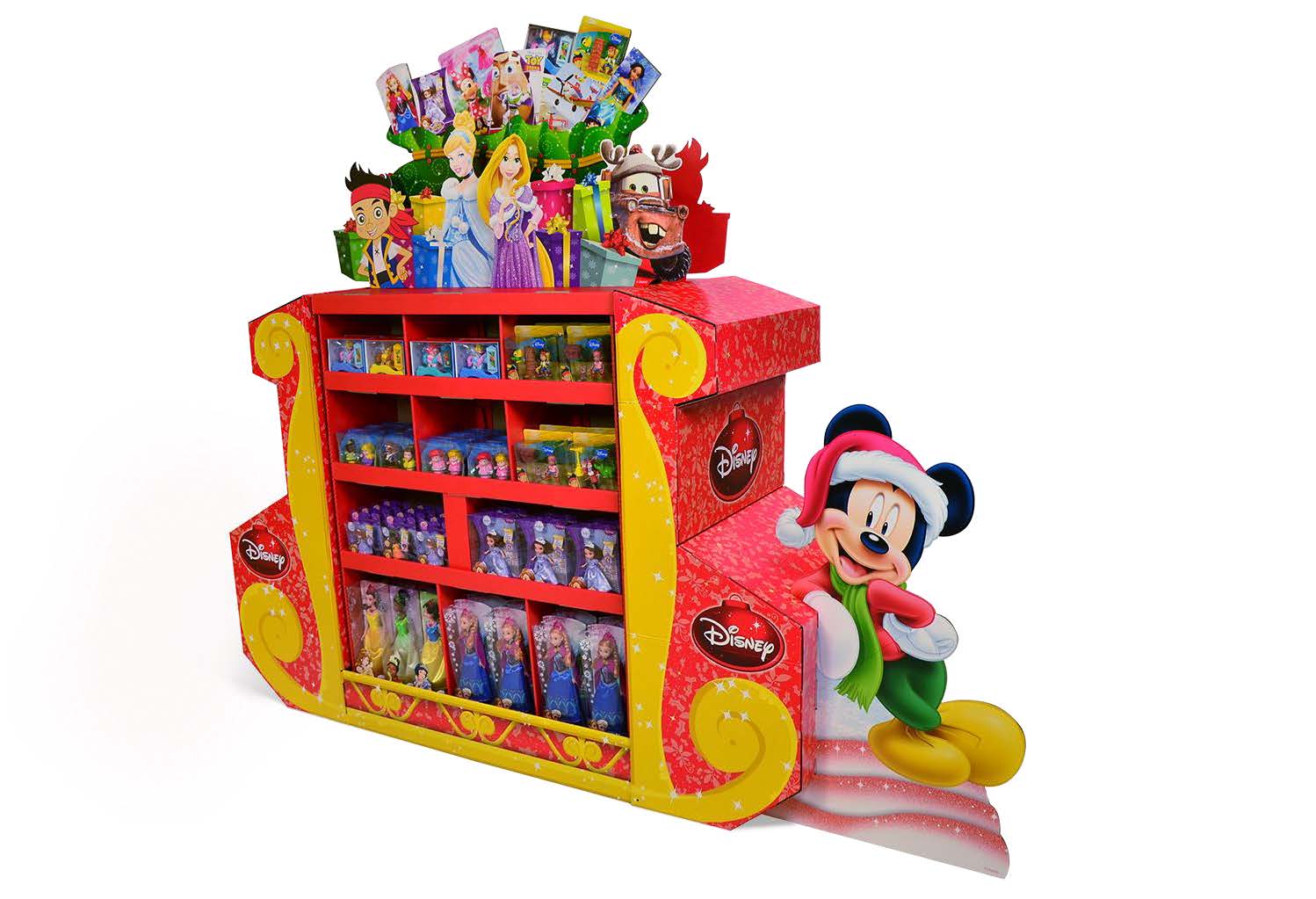 Disney holiday retail display for toys and dolls