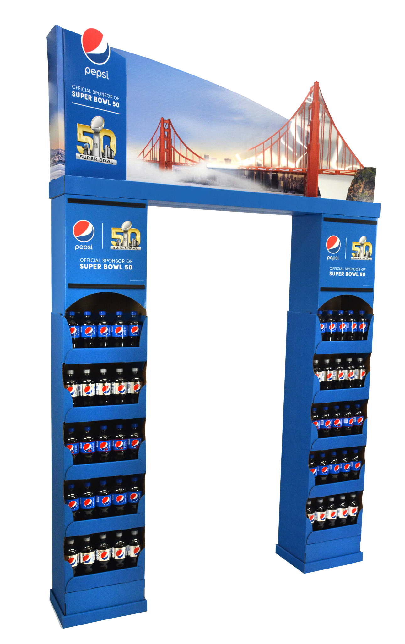Pepsi super bowl bridge display