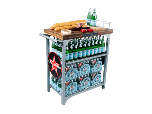 Pellegrino beverage display cart