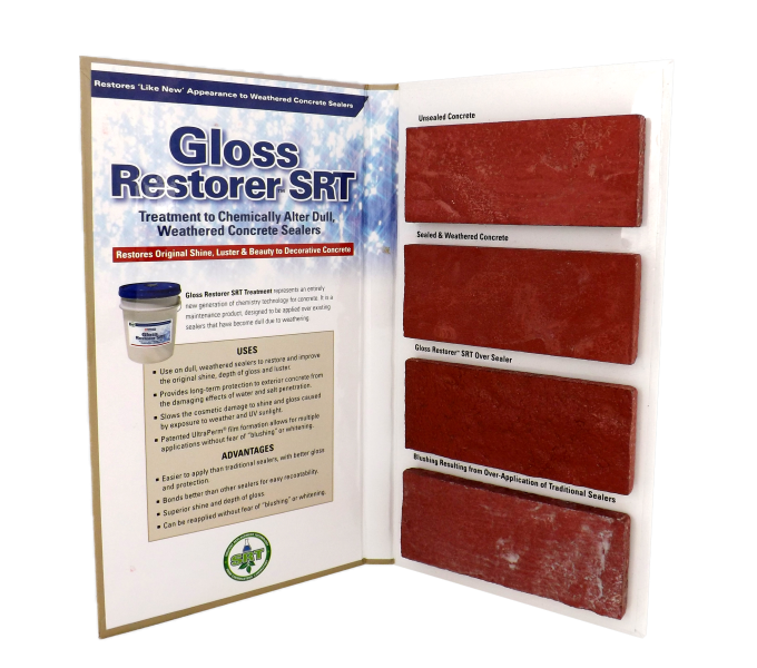 Gloss concrete flooring sample board