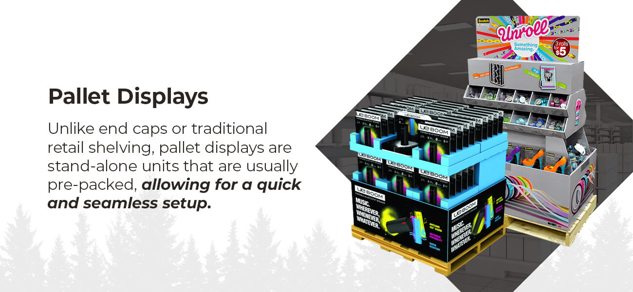 two examples of custom pallet displays 