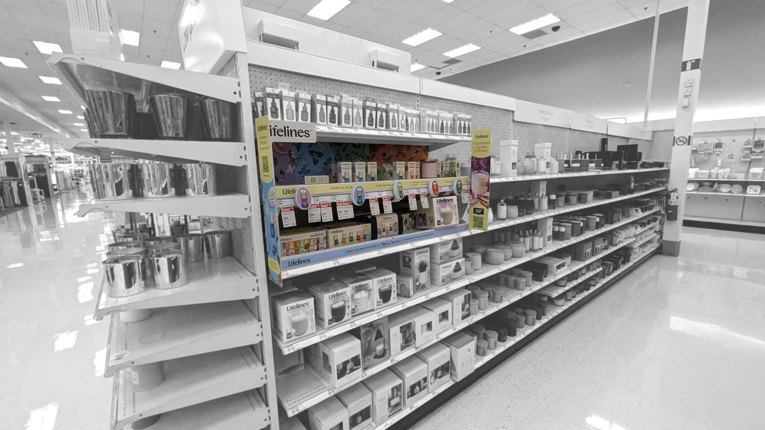 Lifelines in in isle retail display